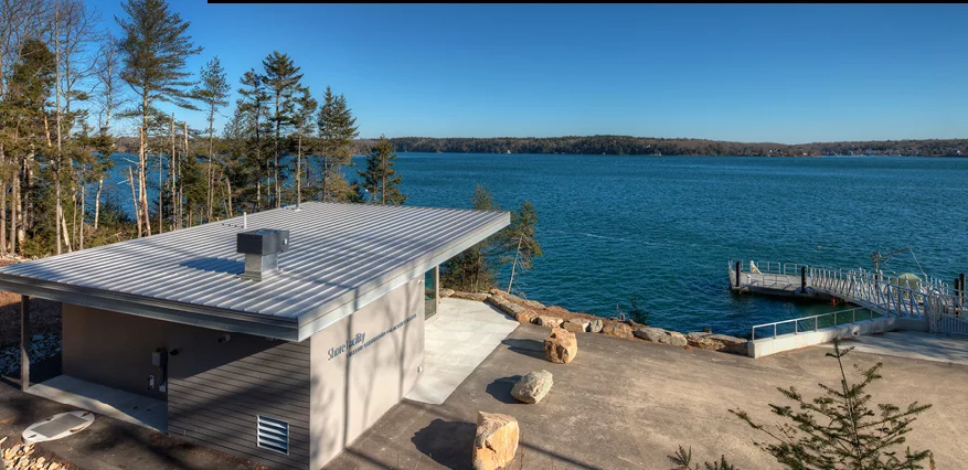 The campus includes a shore facility, with research vessels, dive lockers, and small boats (Photo: Perkins+Will)