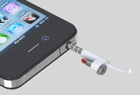 iPin clips to your headphone cable when not in use