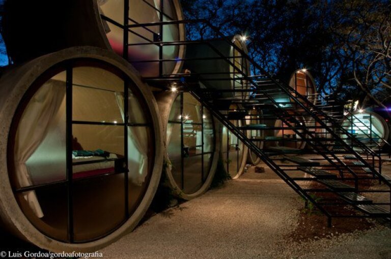 Mexico's recycled concrete tube hotel