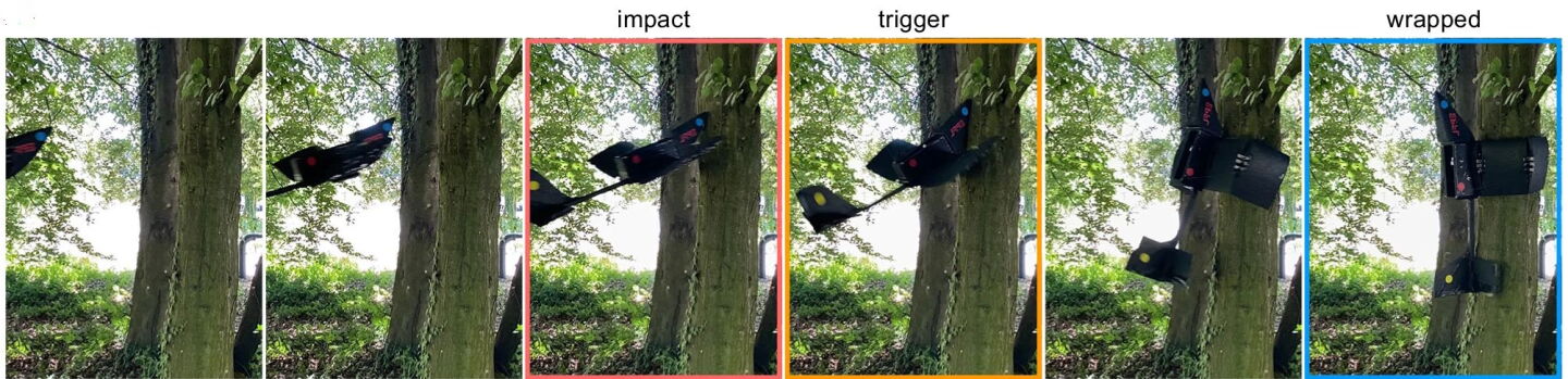 The researchers launched the PercHug UAV manually during experiments, finding that adding hooks to outer surfaces helped with grip and perch