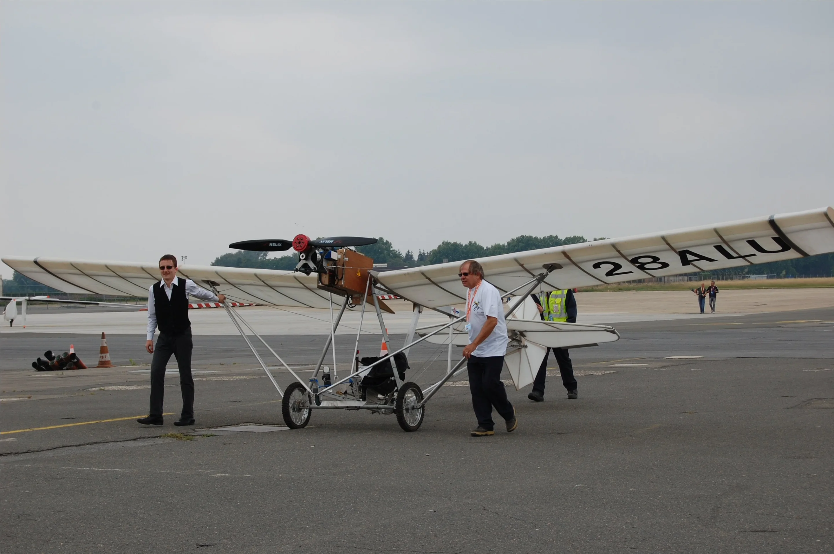 Showing off to the cameras after a brief circuit of the airfield