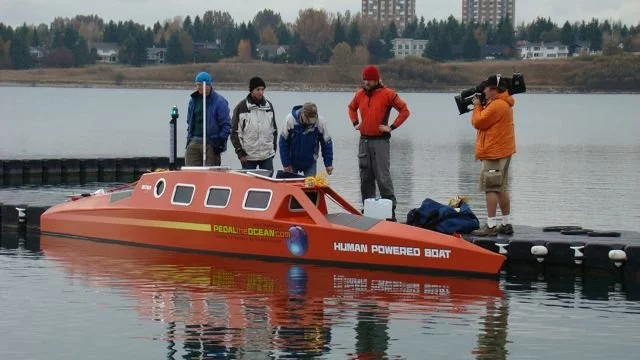 Greg Kolodziejzyk's pedal-powered boat, WiTHiN