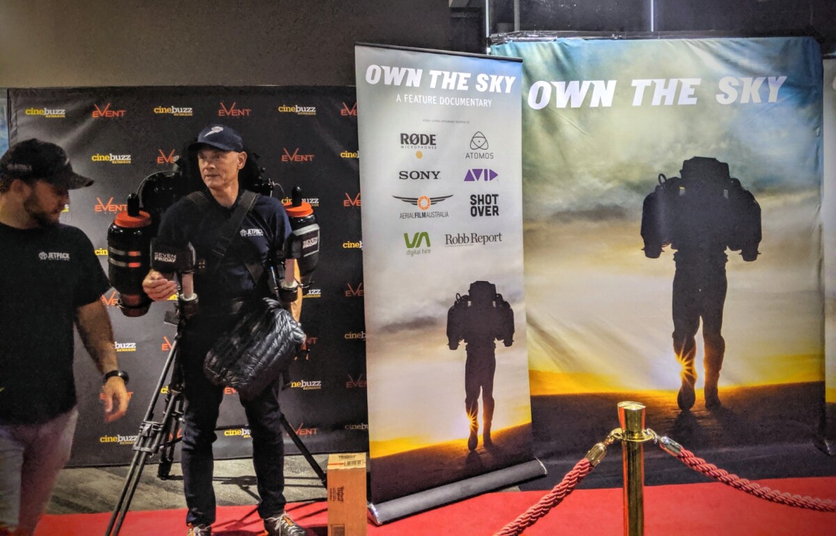 Mayman at the Sydney premiere of Own the Sky, a documentary made by his childhood friend Gregory Read