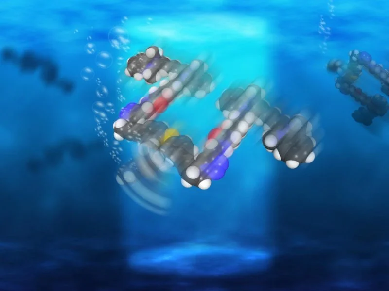 A rendering of one of the nanosubmarines – the bit that's whipping at the bottom is its propeller