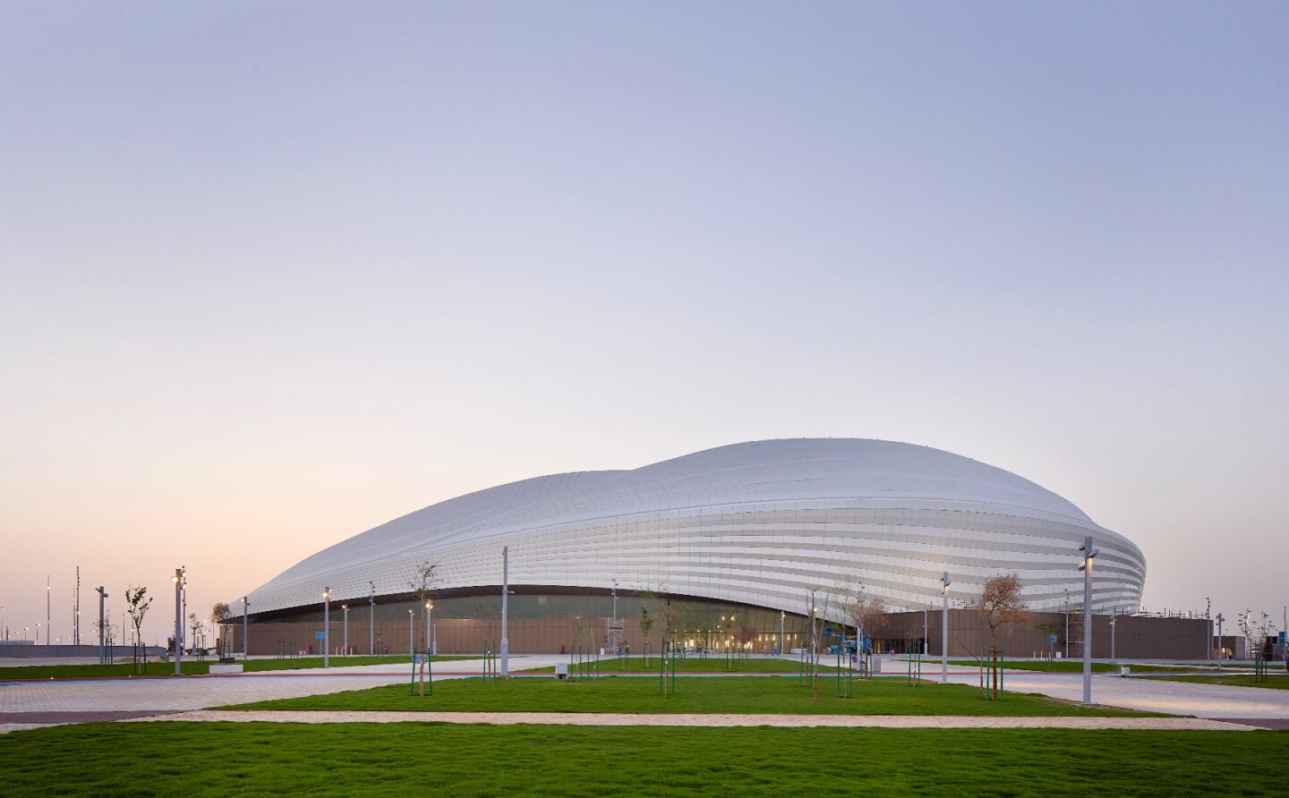 Zaha Hadid Architects, along with Aecom, was commissioned to design the stadium for the 2022 FIFA World Cup