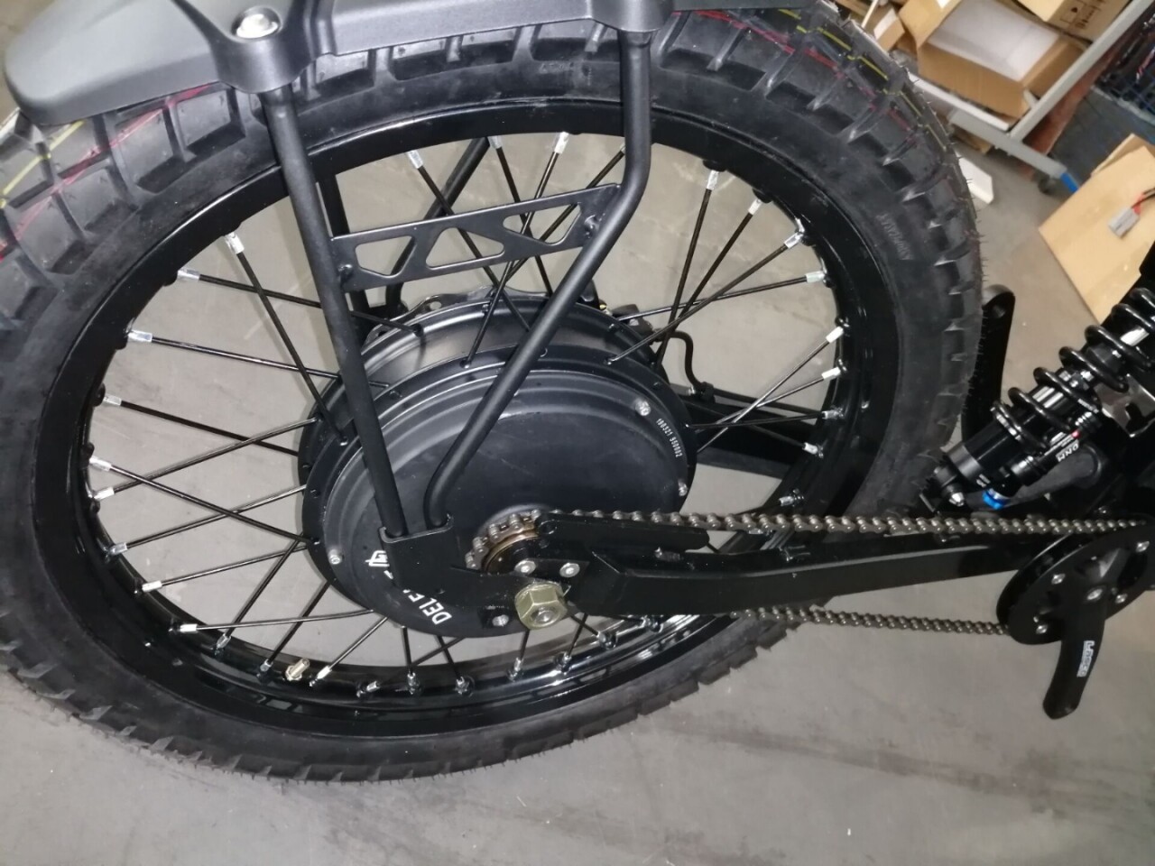 The Delfast Top 2.0's 5,000 W hub motor is IP54 dust- and moisture-resistant