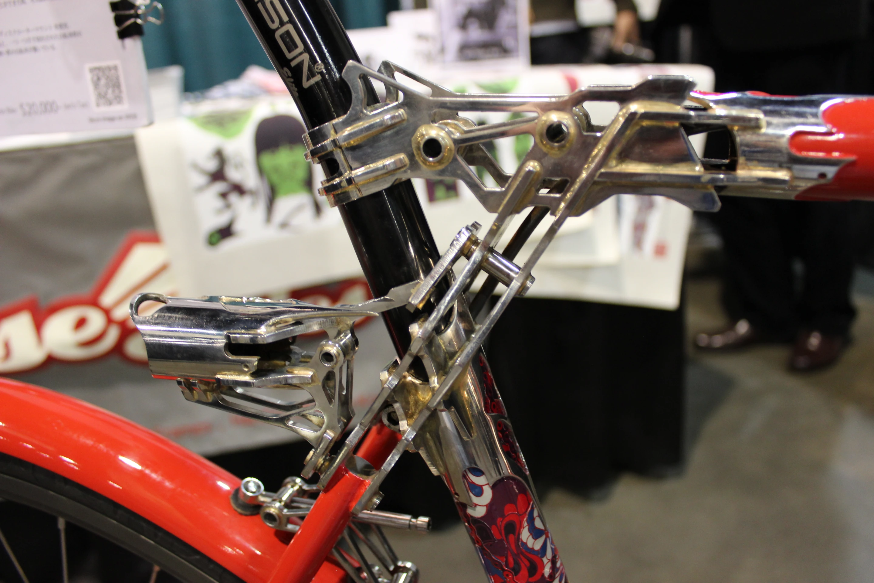 The chromoly tubes on the Sunrise Cycles commuter bike are connected by custom-cut stainless steel plates (and no, it doesn't fold or come apart)