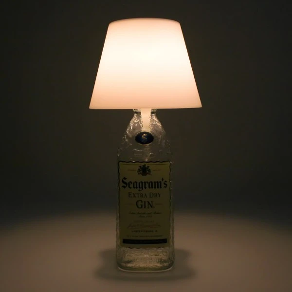 The Satechi Touch USB LED Lamp looks at home when paired with an empty liquor bottle