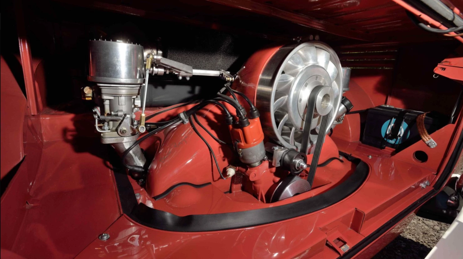 This 1959 23-window Volkswagen Samba looks close to stock from the outside, but is far from it on the inside, with a 2,387cc engine producing 160 hp and four wheel disk brakes. Auction Description