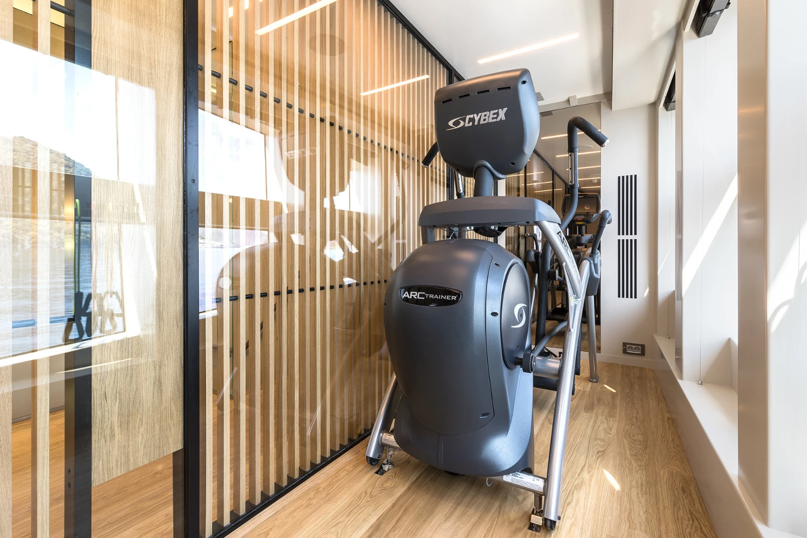 A separate gym located starboard side