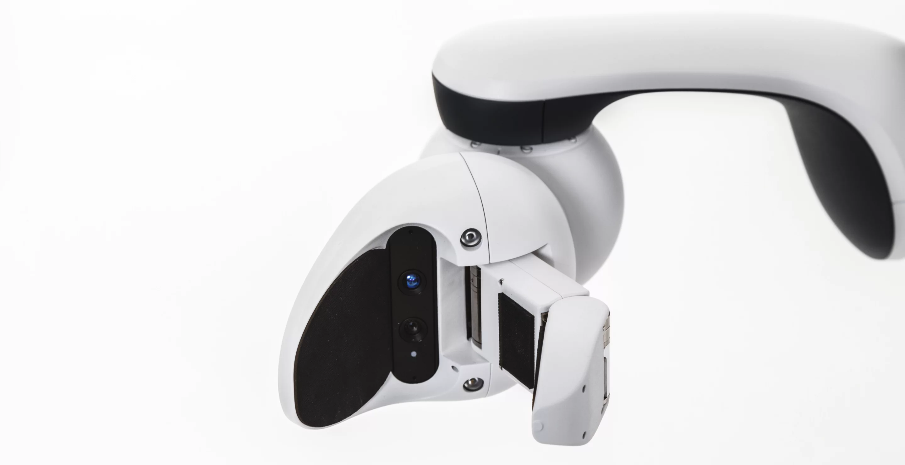 Two optional seven degrees-of-freedom arms include laser pointers and time-of-flight cameras