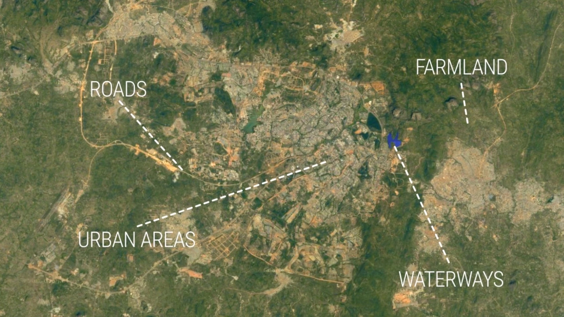 For the daylight imagery, the algorithm picks out key features associated with economic development, such as roads and urban areas