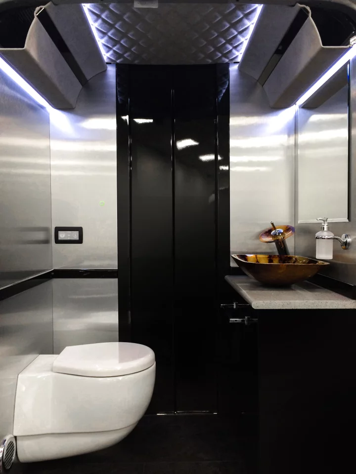 Senzati offers an optional onboard bathroom