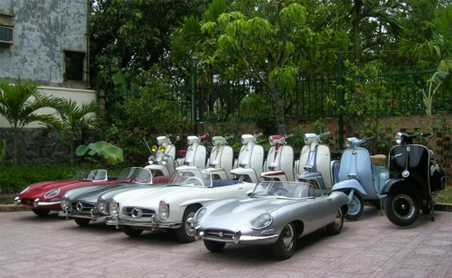 More pics from the first generation of Harrington's half scale cars. The scooters help to give the size of the cars some perspective