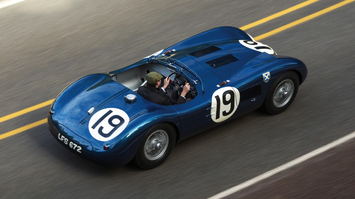 There were just 53 C-Type Jaguars built. Three lightweight works cars (of which this car is one), and a run of 50 cars to satisfy customer demand after the factory cars finished first, second and fourth in the 1953 Le Mans 24 Hour event. The biggest difference to the competition were the disc brakes. Endurance racing was born to demonstrate reliability and validate new automotive technologies for the masses and just as it has done more recently with hybrid and diesel drivetrains, Le Mans heralded the coming of age of a new braking technology with this car and its works siblings. The winning C-type was the first to average more than 100 mph for the 24 Hours of Le Mans (105.8 mph, 170 km/h), and this car, which finished fourth, also broke the ton, averaging 104 mph (167 km/h). Equally at home in any of the world’s finest concours or vintage rallies, this car represents a landmark in Jaguar history.