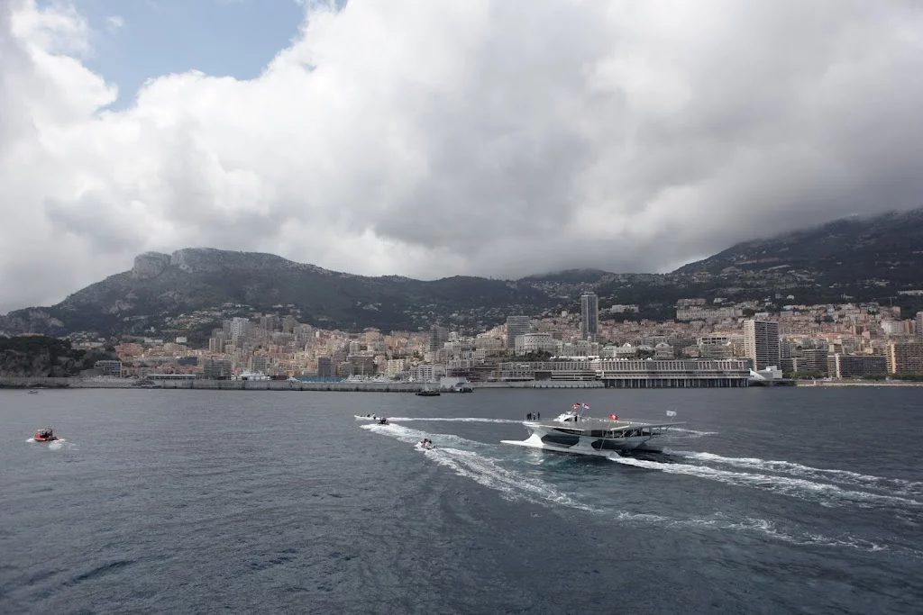 The TURANOR PlanetSolar, as it enters Monaco's Hercule Harbor