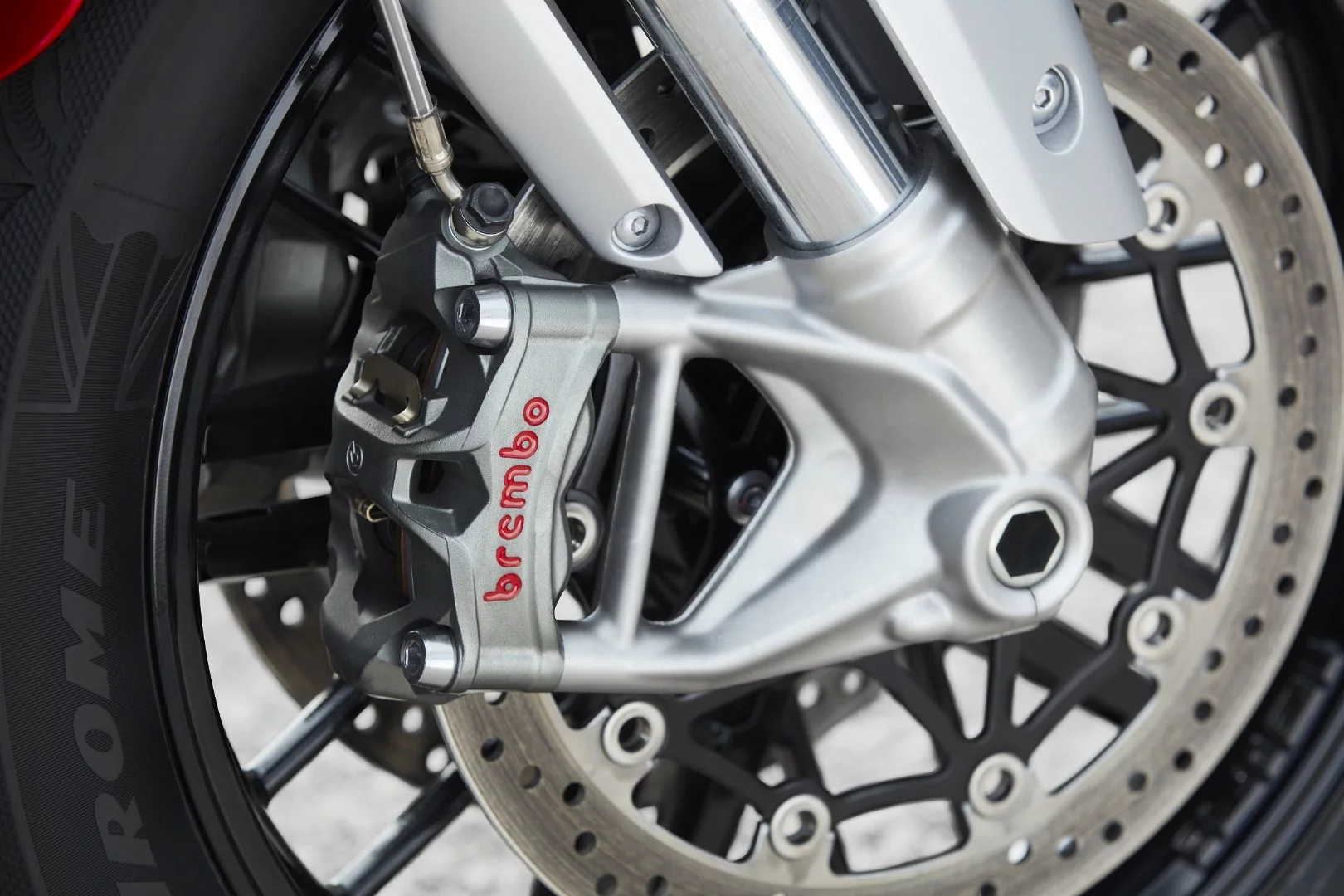Brembo's latest Stylema calipers are tasked with stopping the 2020 Triumph Rocket 3