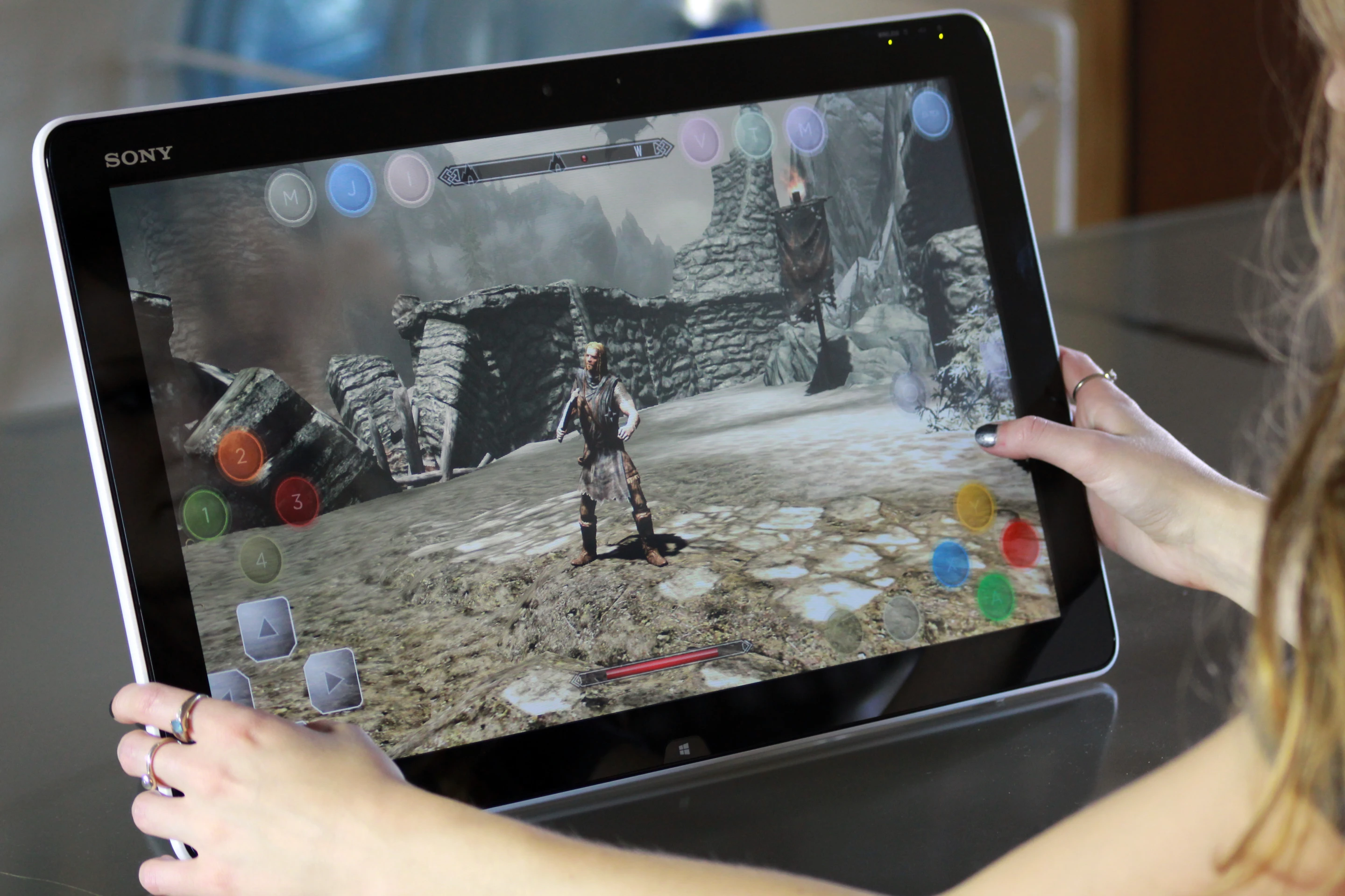 The GestureWorks Gameplay program allows any video game running on a Windows 8 device to be played with an on-screen touch controller
