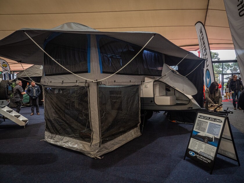 The AU$75,990 Ultimate Nexus 360 is a compact, super-aerodynamic, heavy duty off-road trailer that unfolds to sleep between two and seven