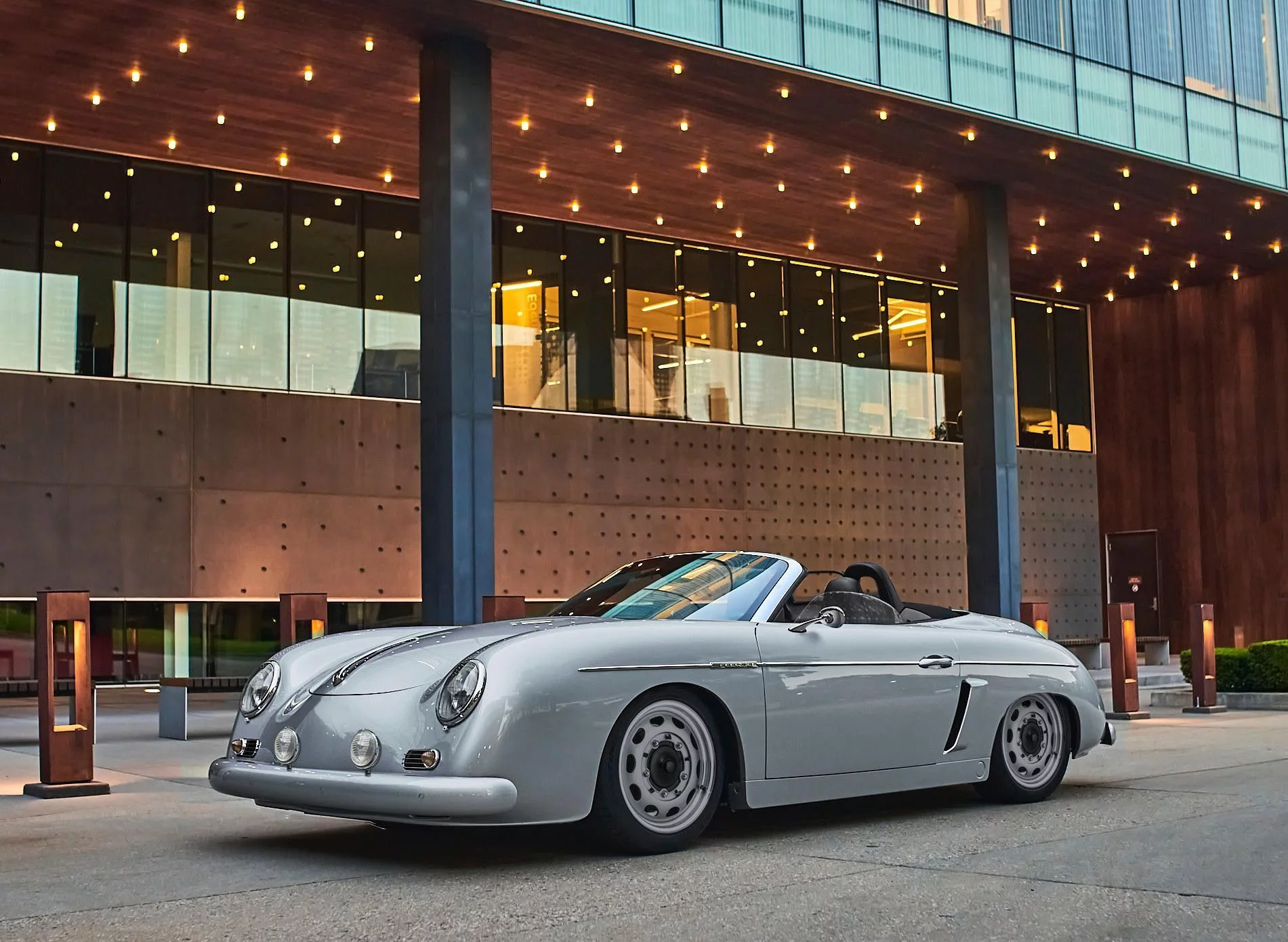 Retro steelies and chromework on the Stärke Motors Speedster are part of the bespoke build