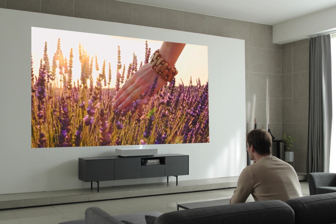 Lg Throws 4k On The Wall From About 2 Inches Away