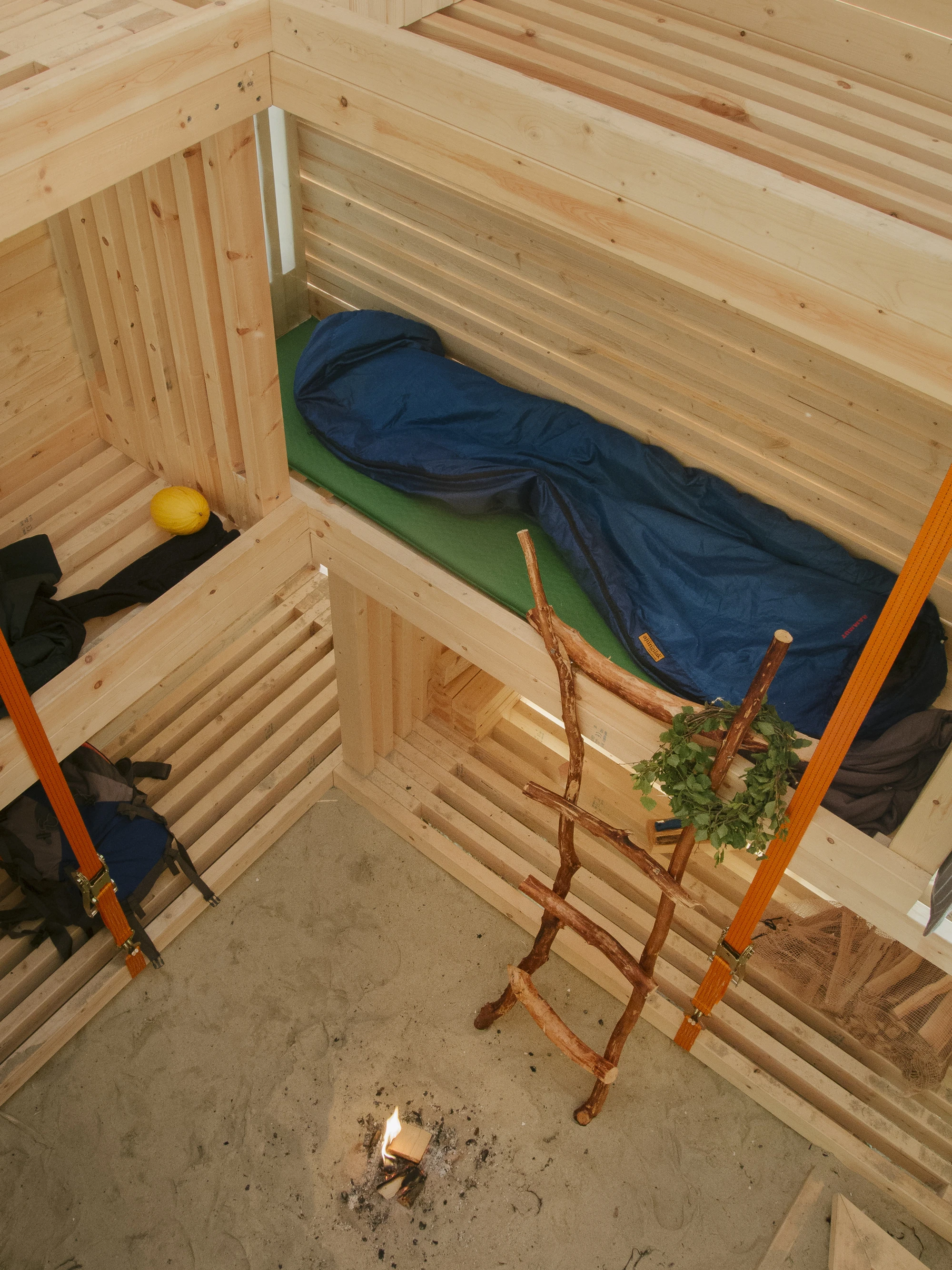 A ladder offers easier access to the higher floors (Photo: Piotr Paczkowski)