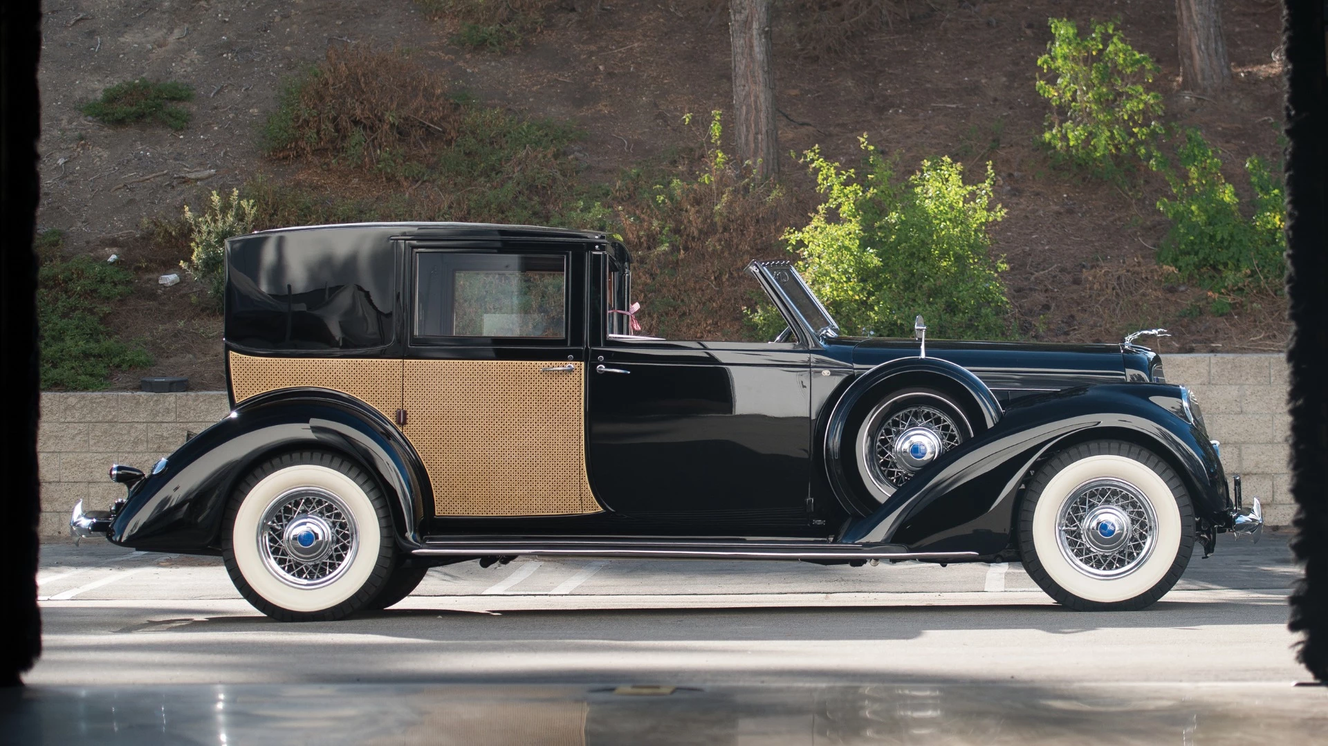 Intended to be used with a chauffeur, Willoughby's formal brougham body featured an open driver's compartment and added $7,000 to the cost of a Lincoln during the 1930s. It was launched in the year after the famous Wall Street Crash, available for four years, and then reappeared again in the late 1930s. The rear compartment boasted armchair-like folding "occasional seats," as well as a telephone for passing directions to the chauffeur. Only two examples of this 1937 Lincoln Model K Panel Brougham by Willoughby remain in existence today. It sold for $123,200 at RM-Sotheby's Scottsdale 2018 auction