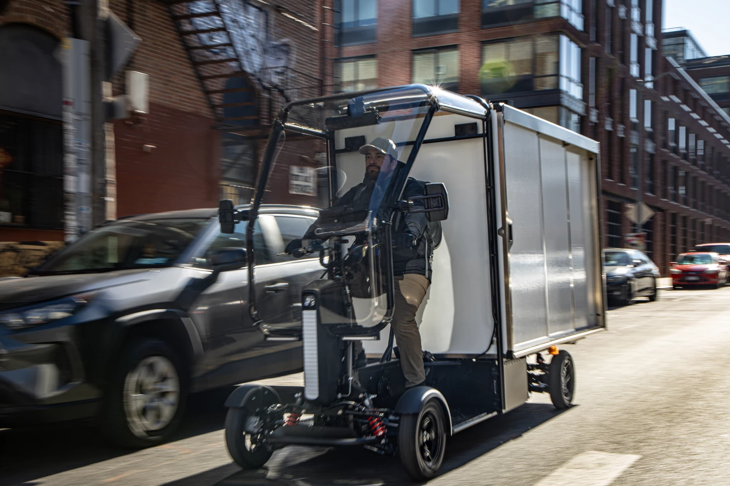 The Fastport eQuad offers pedal-assist up to 12 mph, and features swappable batteries