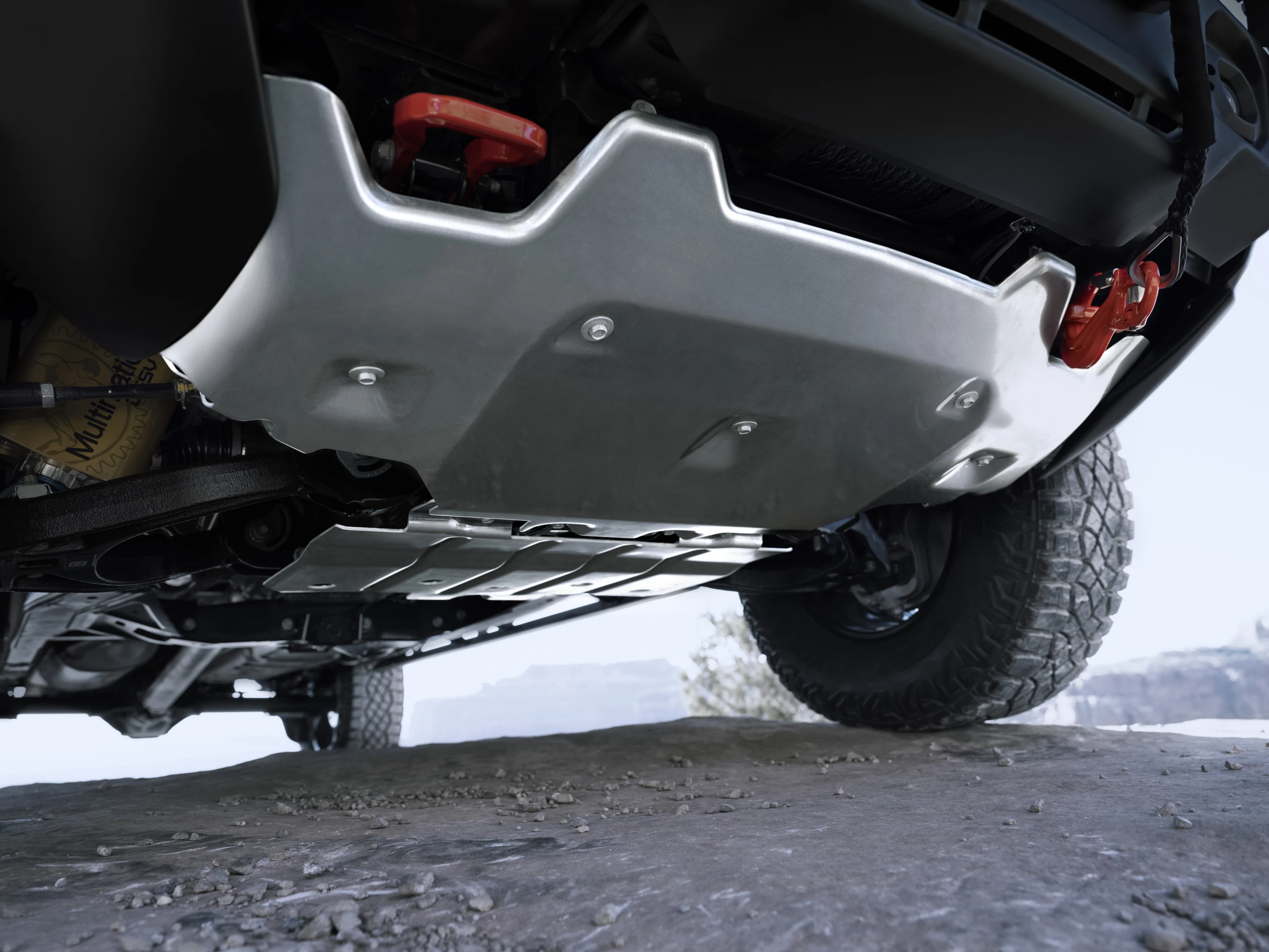 The 2023 GMC Canyon AT4X includes underbody skid protection