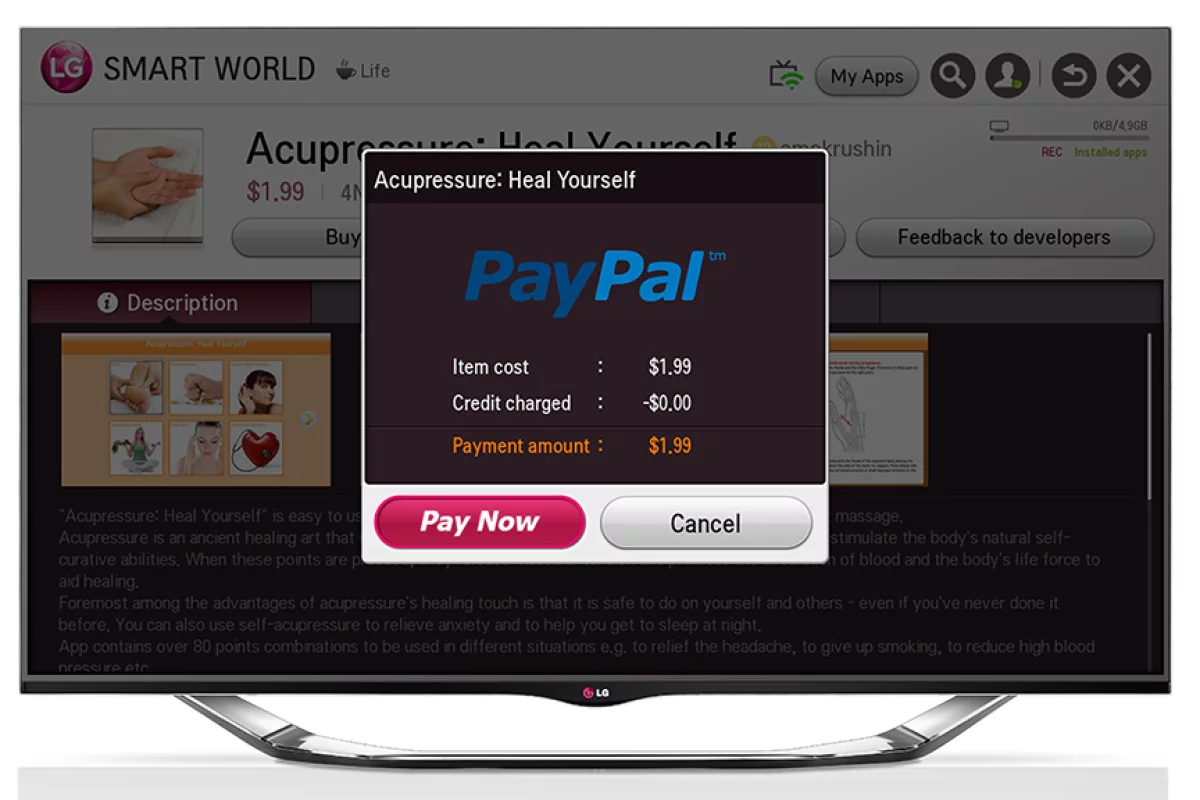 LG has integrated PayPal into its Smart TV platform