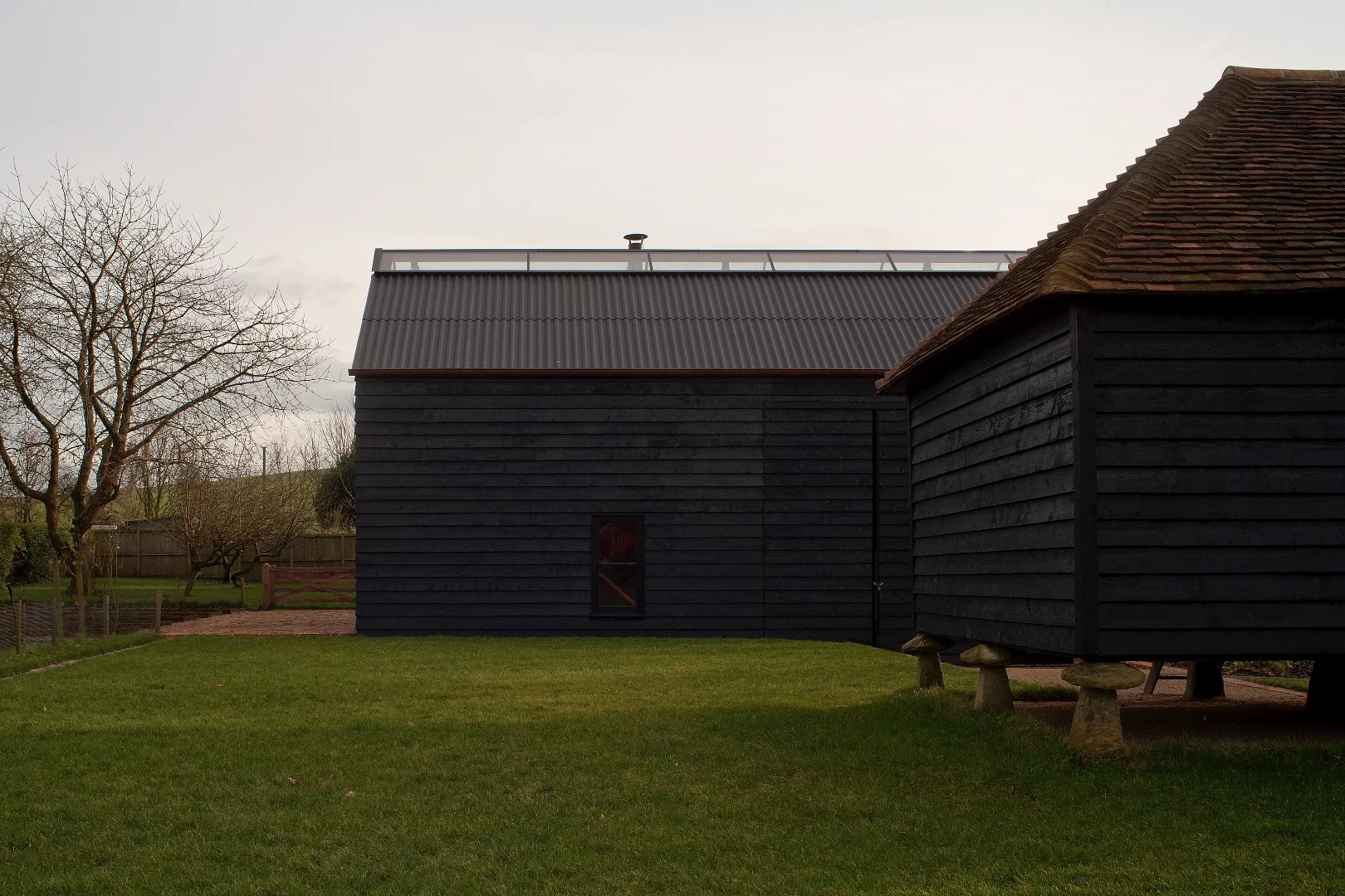 The main barn exterior, side-on
