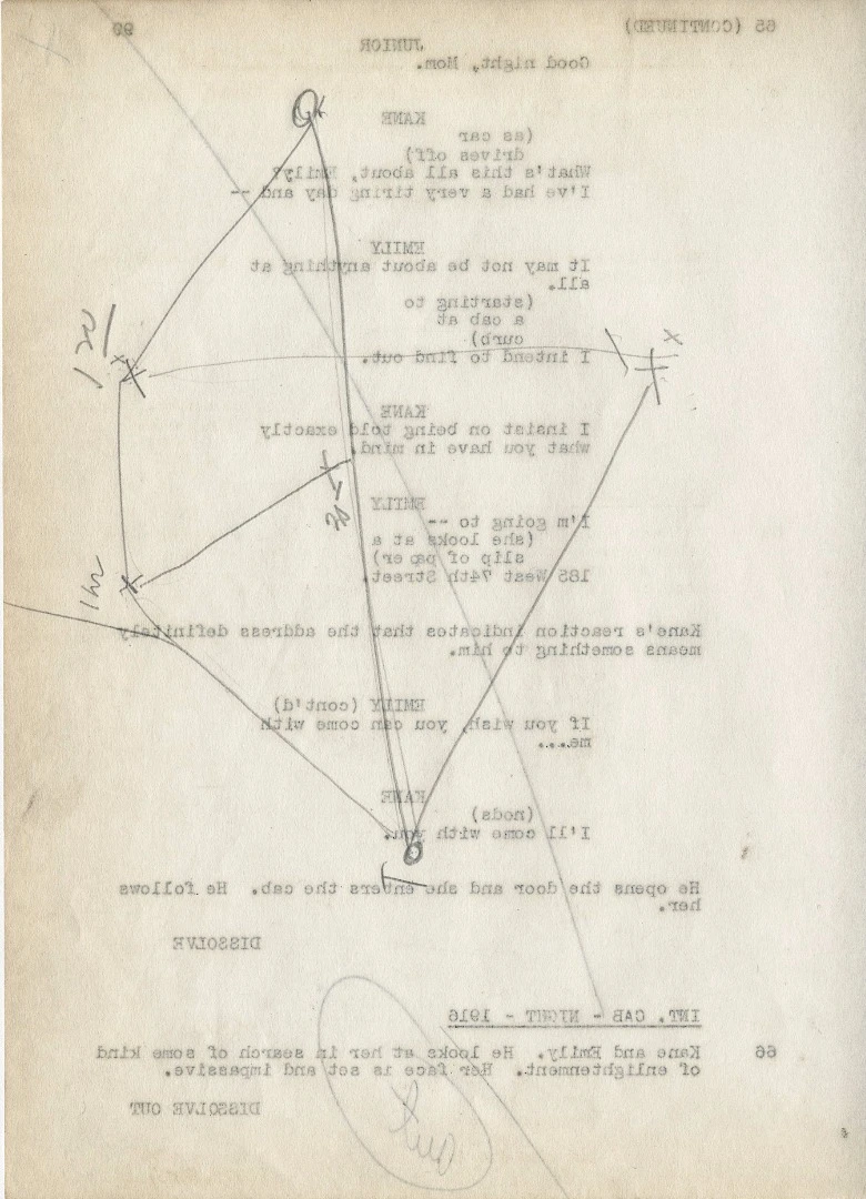 A revised shooting script for Citizen Kane complete with hand drawn scribbles was sold for $44,800