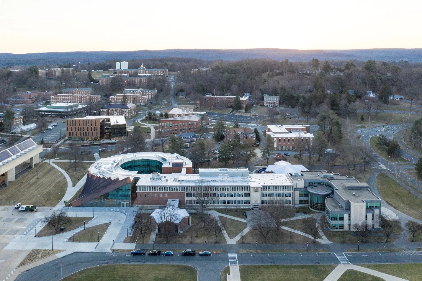 The Business Innovation Hub features a circular courtyard at its center
