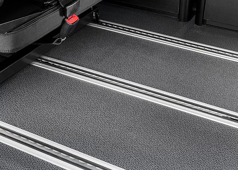 Like other versatile camping MPVs, the Urban relies on a floor rail system
