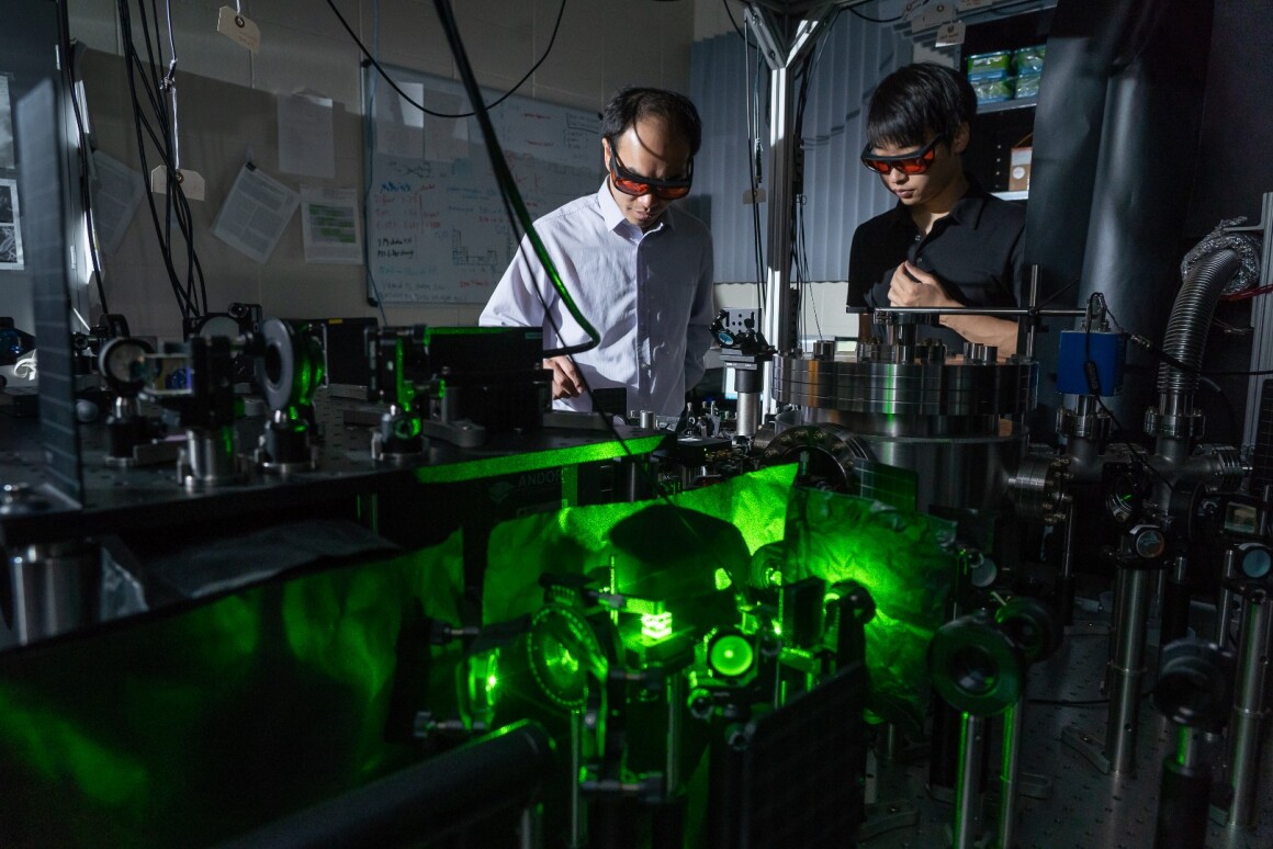 Using a high-powered laser, researchers at Purdue University have made a microscopic "dumbbell" the fastest spinning object ever created