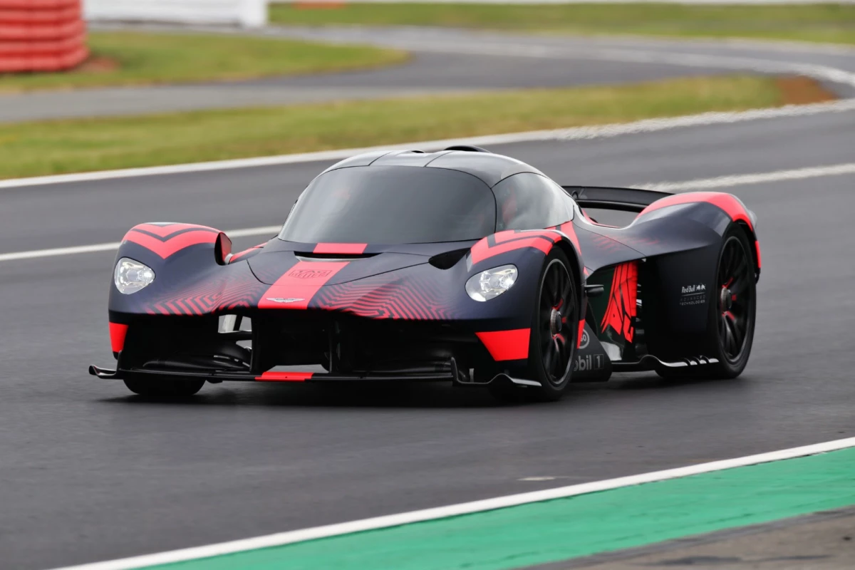 A couple of gentle test laps at Silverstone were the public's first view of the Valkyrie in action