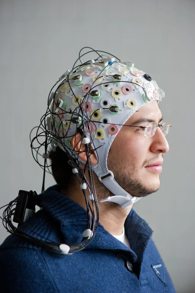 The brain impulses are run through an algorithm to separate the control commands