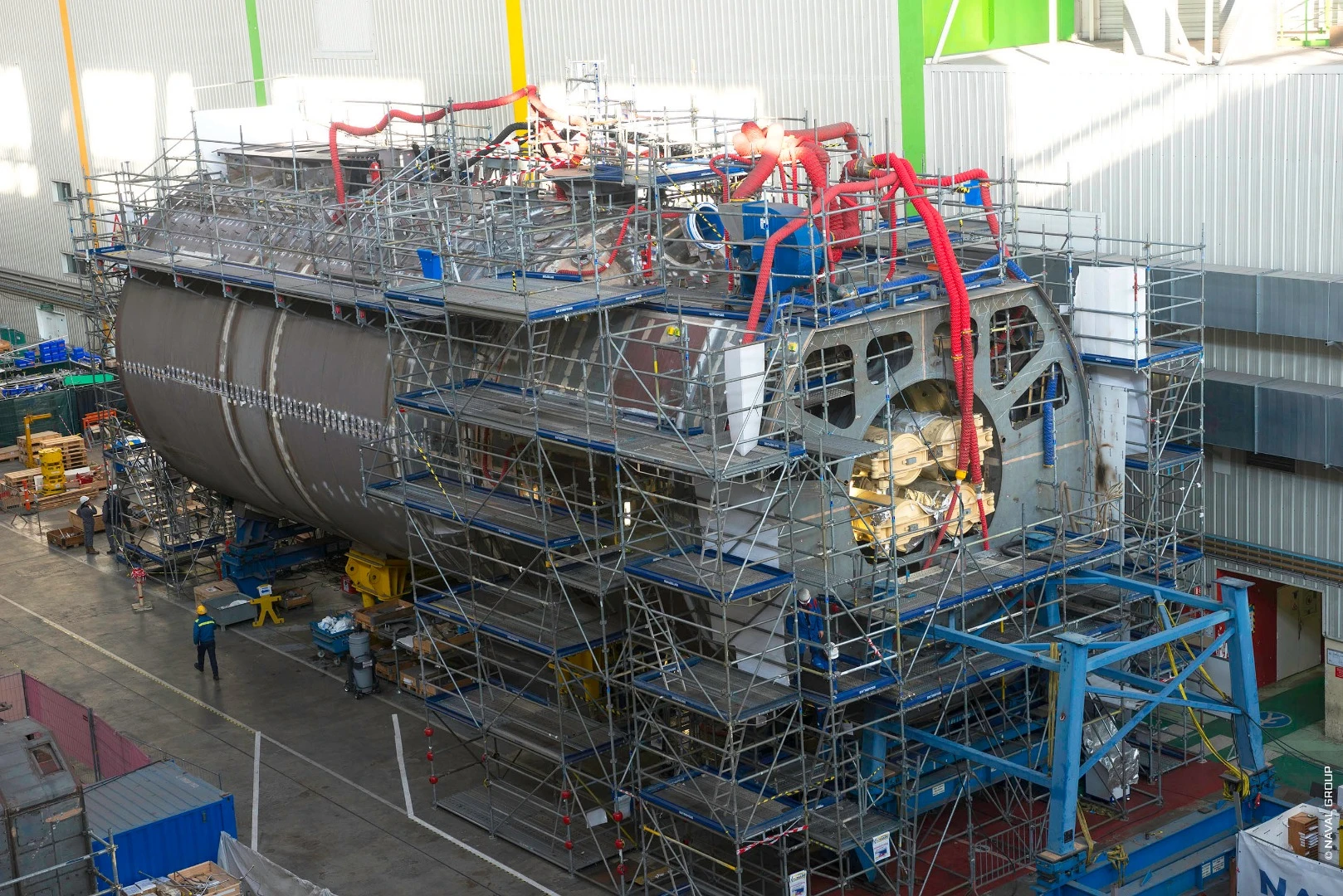 Suffren hull section before assembly