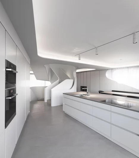 The kitchen of the dinosaur house