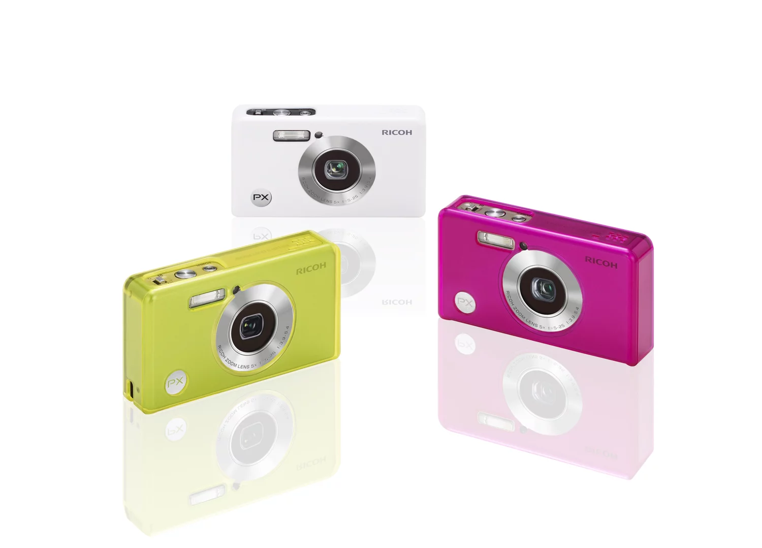 Users can choose from a range of colorful covers to brighten up - and further protect - the PX compact camera