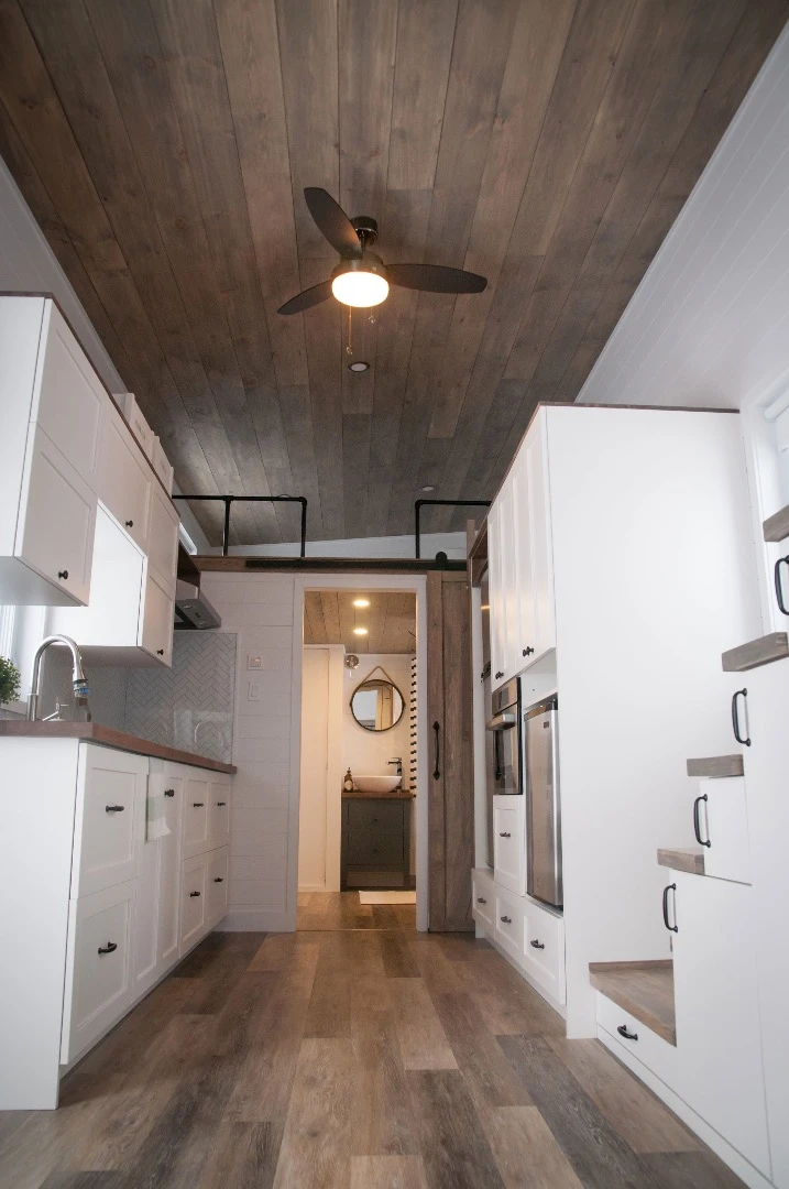 The Ébène's kitchen looks well-proportioned for a tiny house