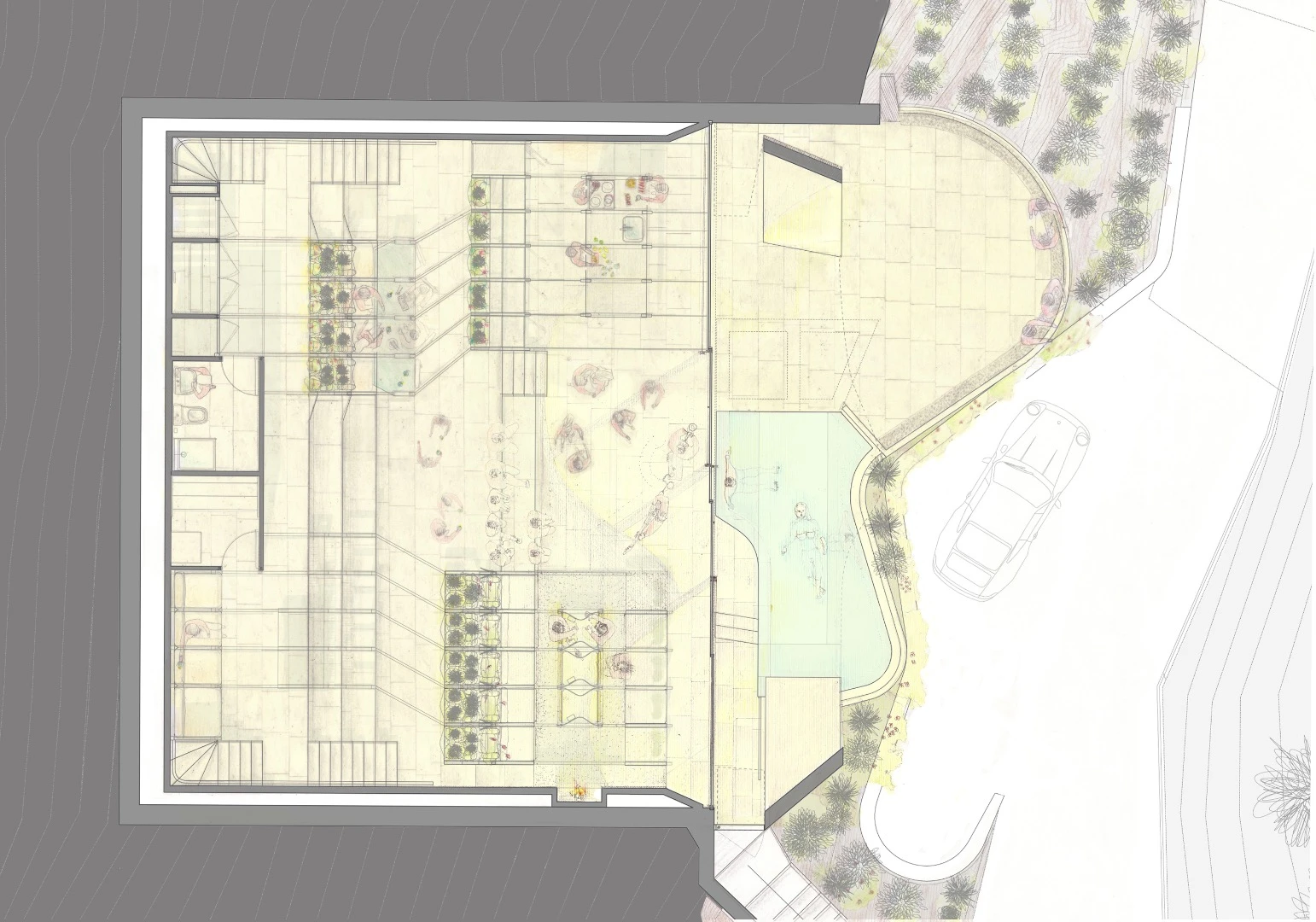 Architectural plan of House on the Cliff