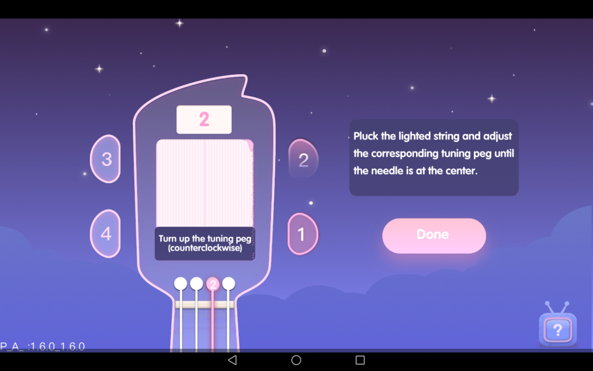 The Populele's companion app includes a tuner that's accessible any time