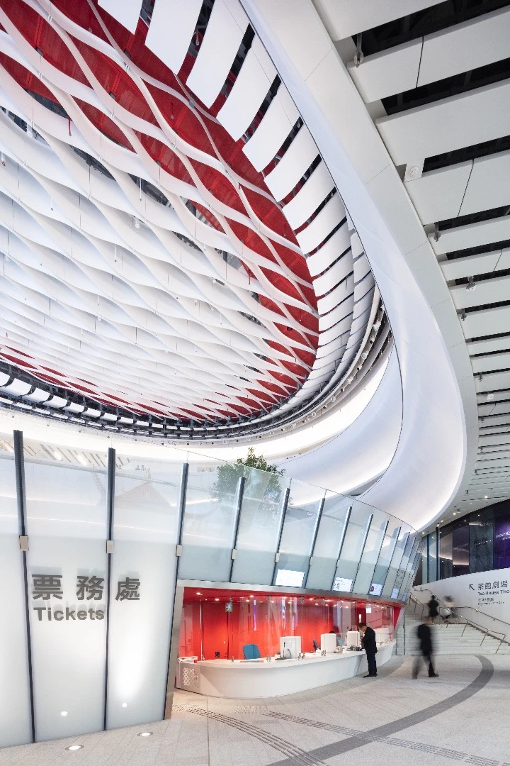 The Xiqu Centre's interior measures 320,000 sq ft (29,728 sq m)