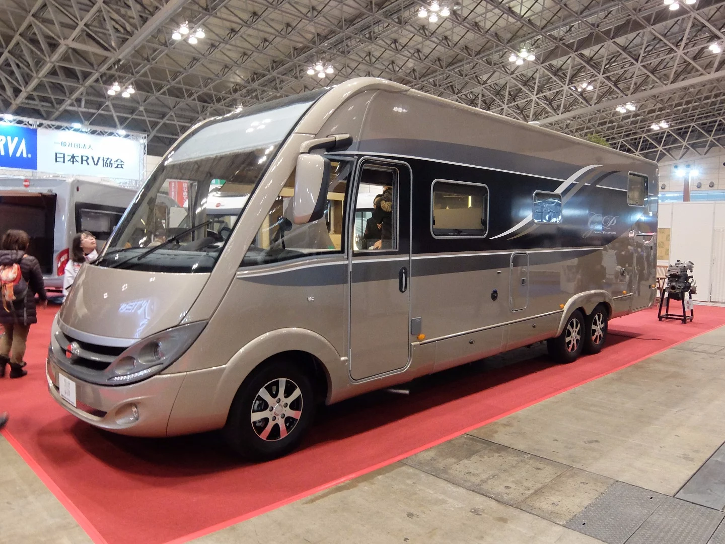 The biggest camping car at the show was the six-wheeled Elegance from Burstner-Japan. It sleeps 5 in comfort.
