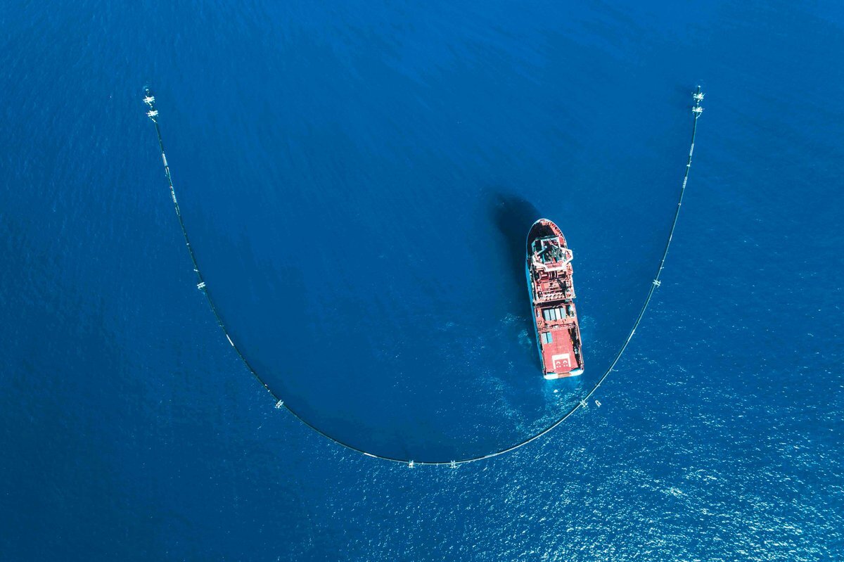 According to its modeling, the Ocean Cleanup Project says its barriers could remove half of the plastic in the patch within five years
