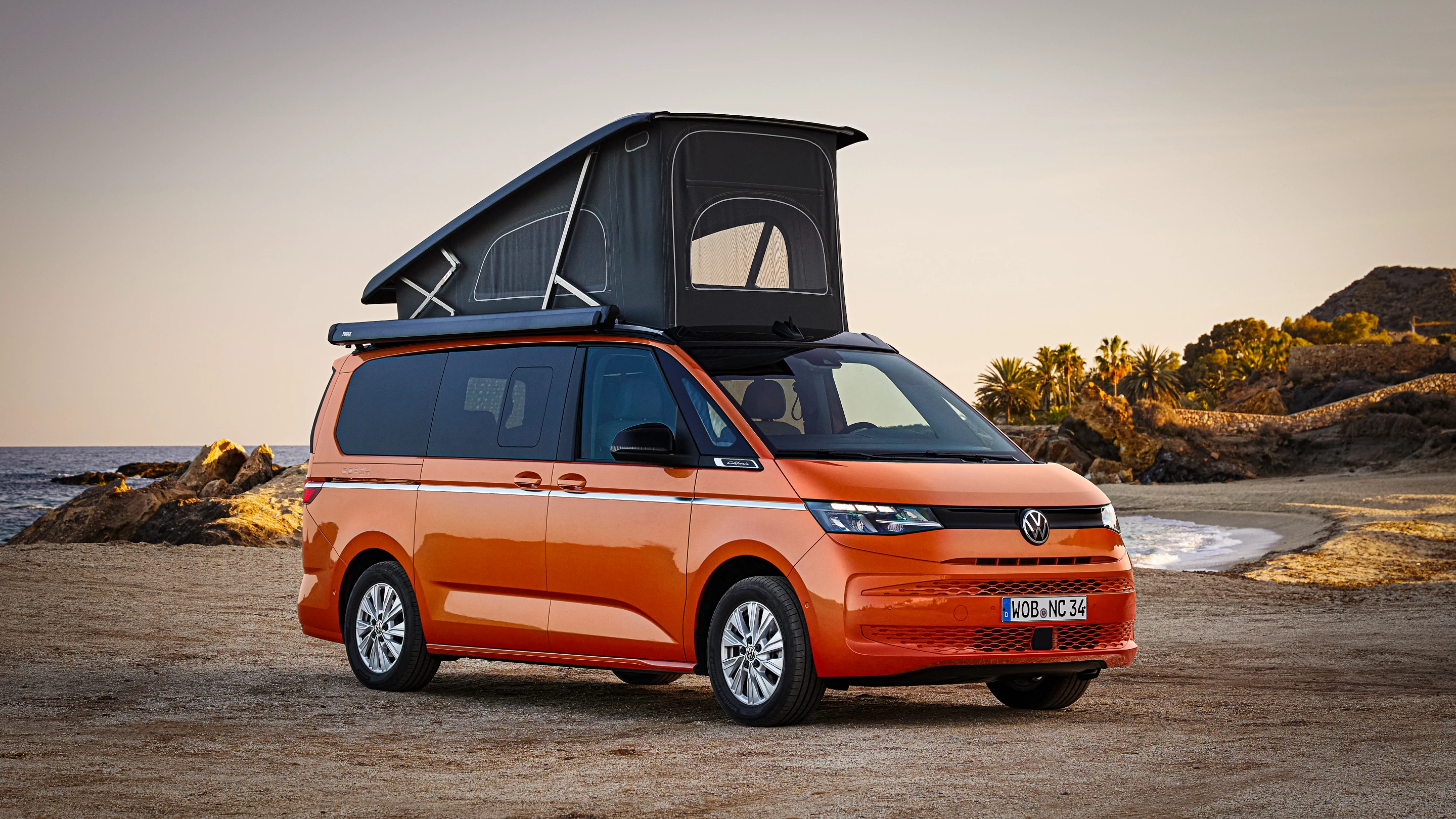 All new Volkswagen California models include a pop-up sleeper roof; the differences come down below