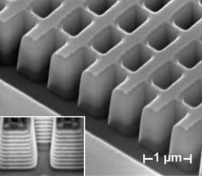 A scanning electron microscope image of the fabricated structure, developed by UC Berkeley researchers.Image: Jason Valentine/UC Berkeley