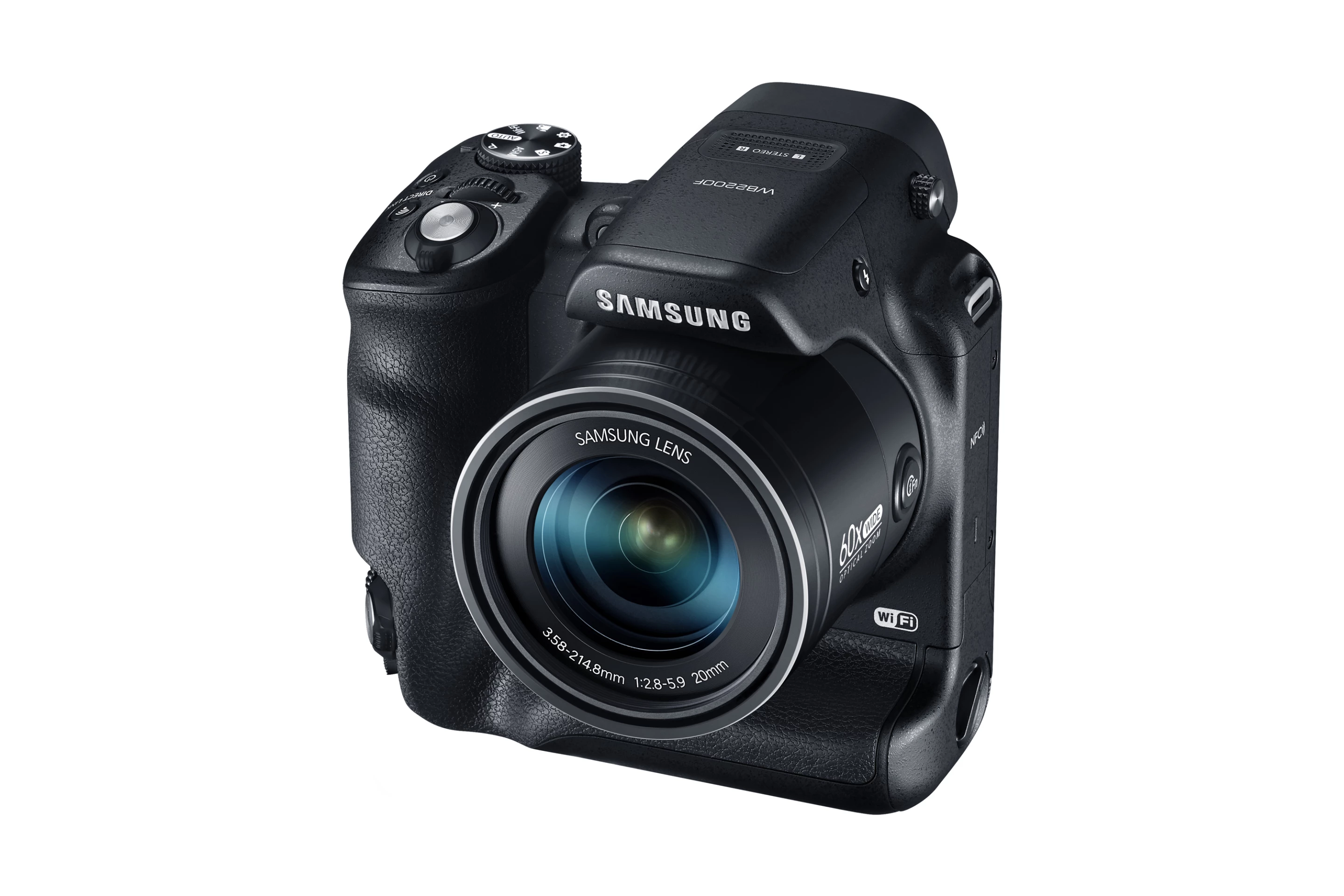 The WB2200F features a 60x Optical Zoom coupled with a 20mm ultra wide angle lens
