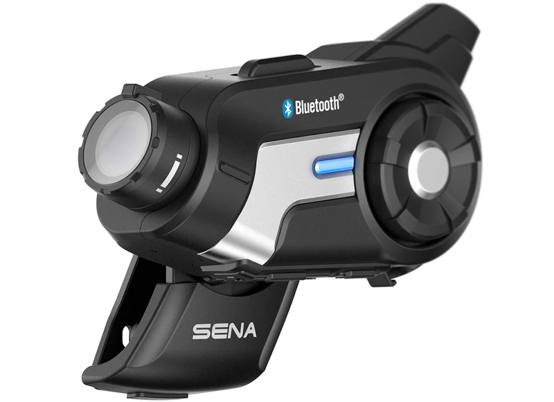 Sena 10C - clamp system attaches to most helmets in minutes - for the others, there's an adhesive sticker